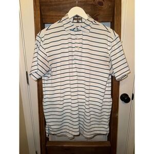Peter Millar Mens Medium Summer Comfort Striped Polo Shirt Golf Casual